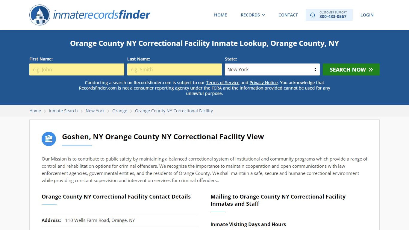 Orange County NY Correctional Facility Roster & Inmate ...