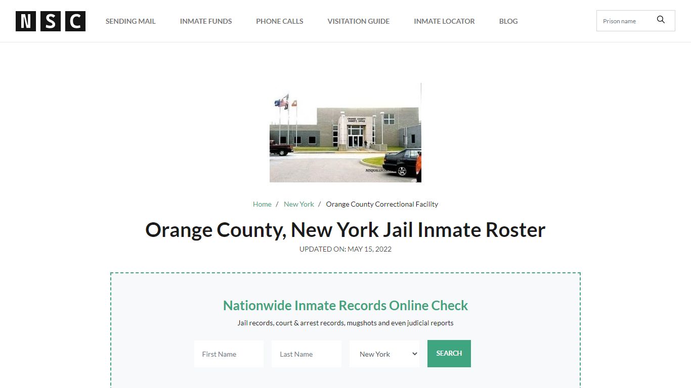 Orange County, New York Jail Inmate List